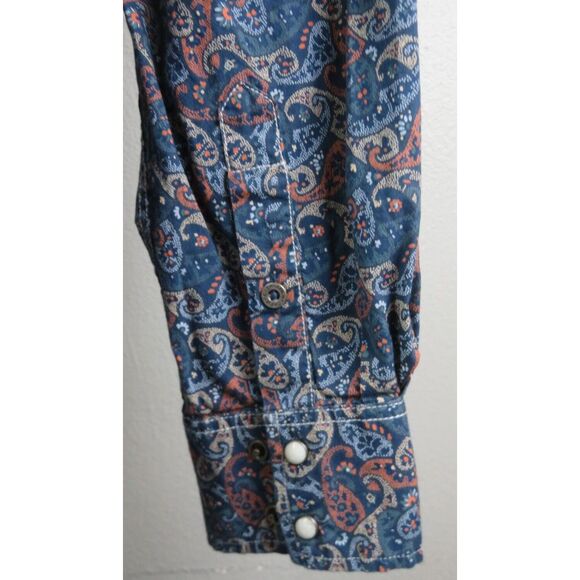 Mens Cinch Western Button‎ Front Shirt Size L Modern Paisley Pearl Snap Rodeo - Picture 7 of 9